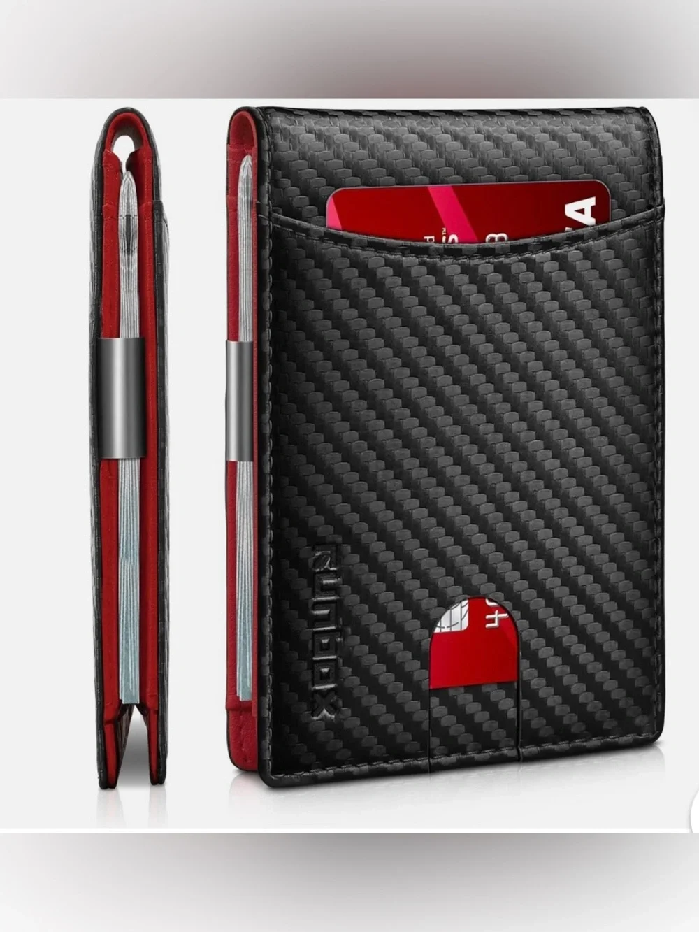 slim security  Leather Money Clip Wallet for Men